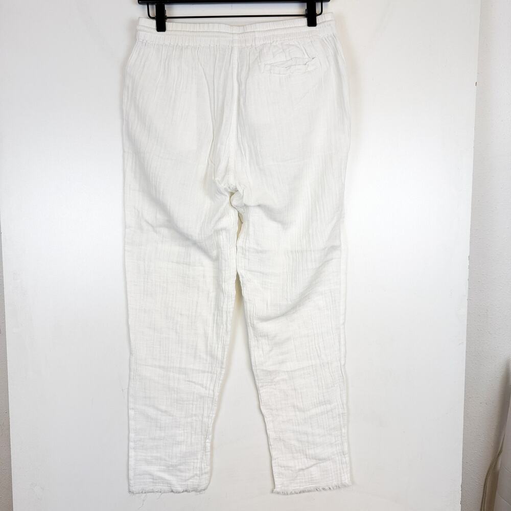 Faherty Organic Cotton Gauze Pull-On White Pants High Rise 26” - S - Picture 5 of 10
